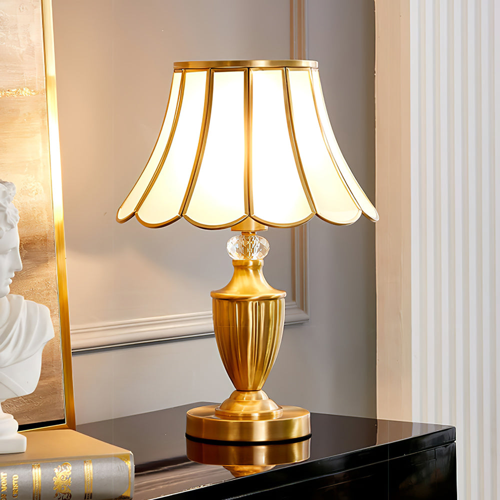 Classic Table Lamp Gold Stem Glass Shade Design - Product detail 15