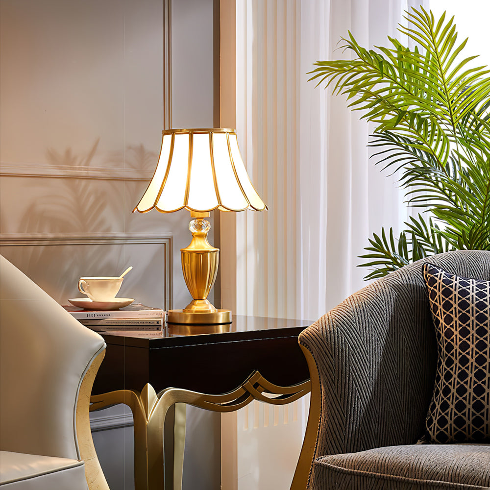 Classic Table Lamp Gold Stem Glass Shade Design - Product detail 20