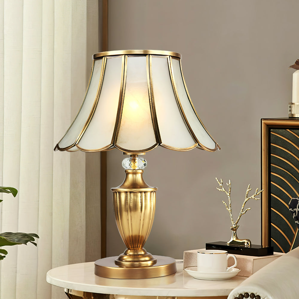 Classic Table Lamp Gold Stem Glass Shade Design - Product detail 21