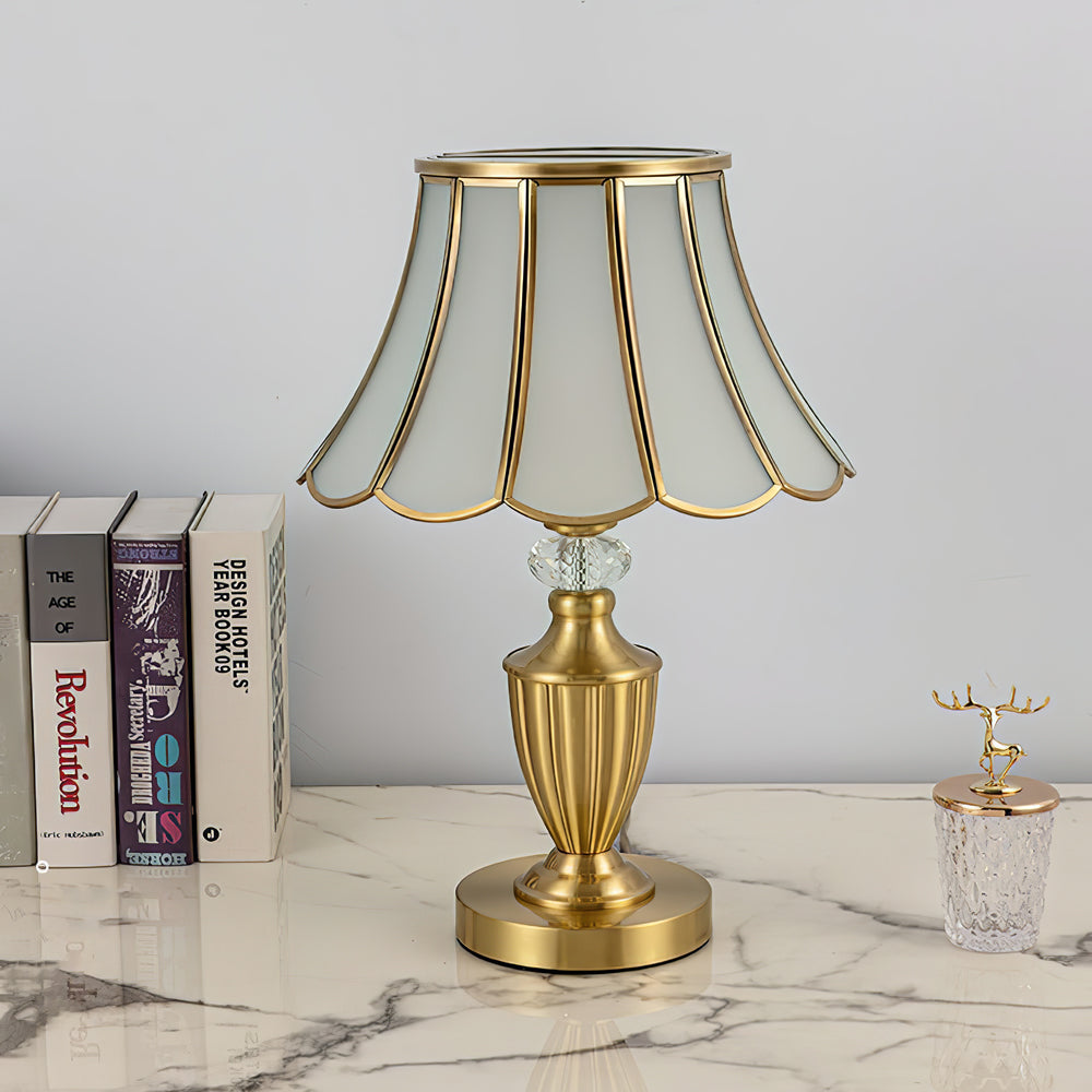Classic Table Lamp Gold Stem Glass Shade Design - Product detail 22