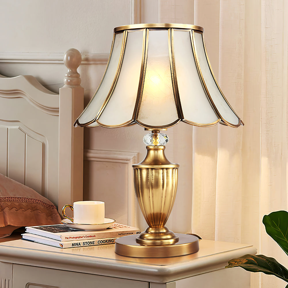Classic Table Lamp Gold Stem Glass Shade Design - Product detail 6