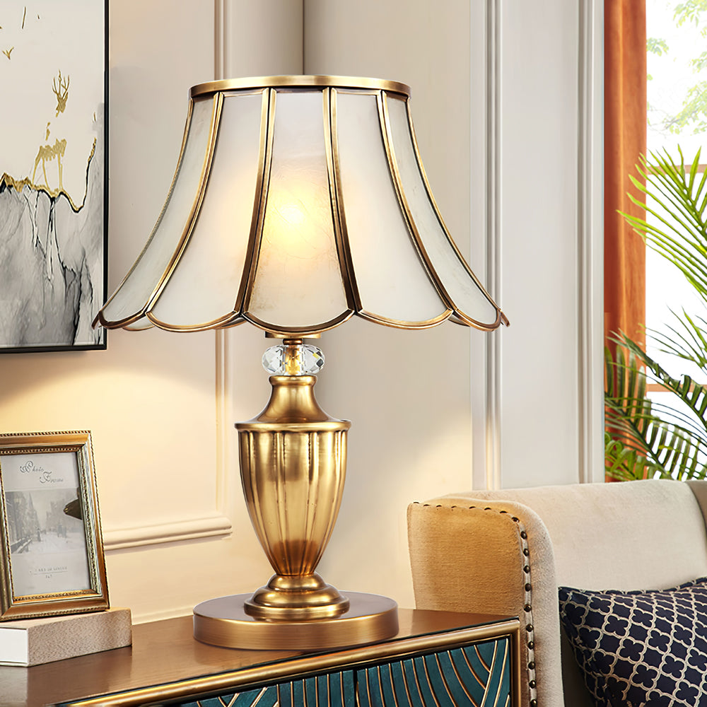Classic Table Lamp Gold Stem Glass Shade Design - Product detail 7