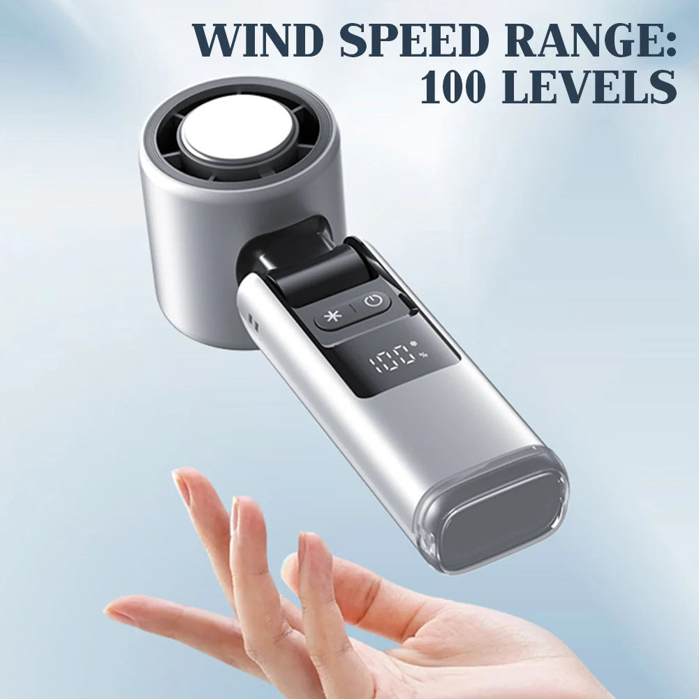 Portable Mini Fan  Digital Display  100 Speed Settings - Product example