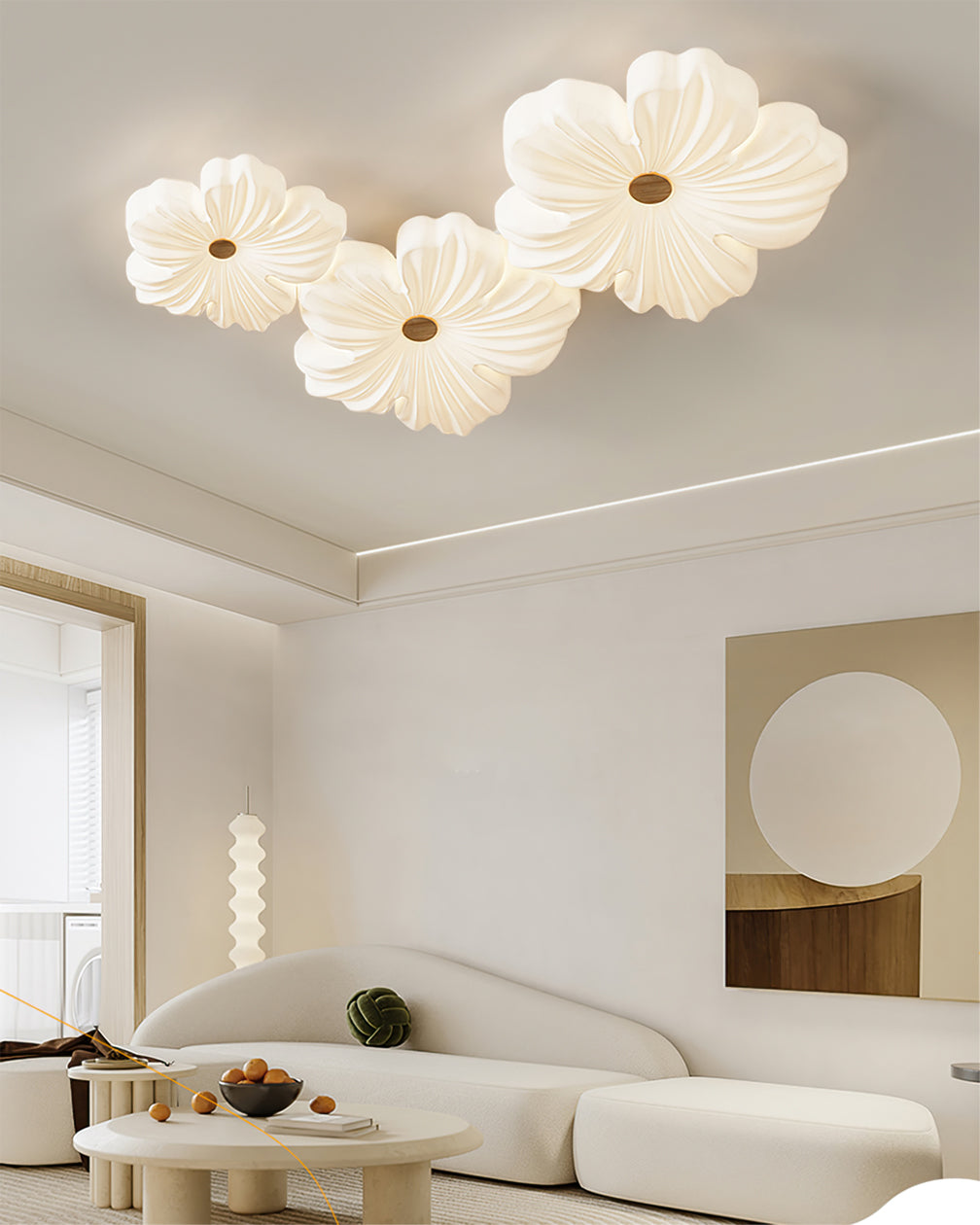 Modern Flower Ceiling Light White Floral LED Pendant - Product detail 10
