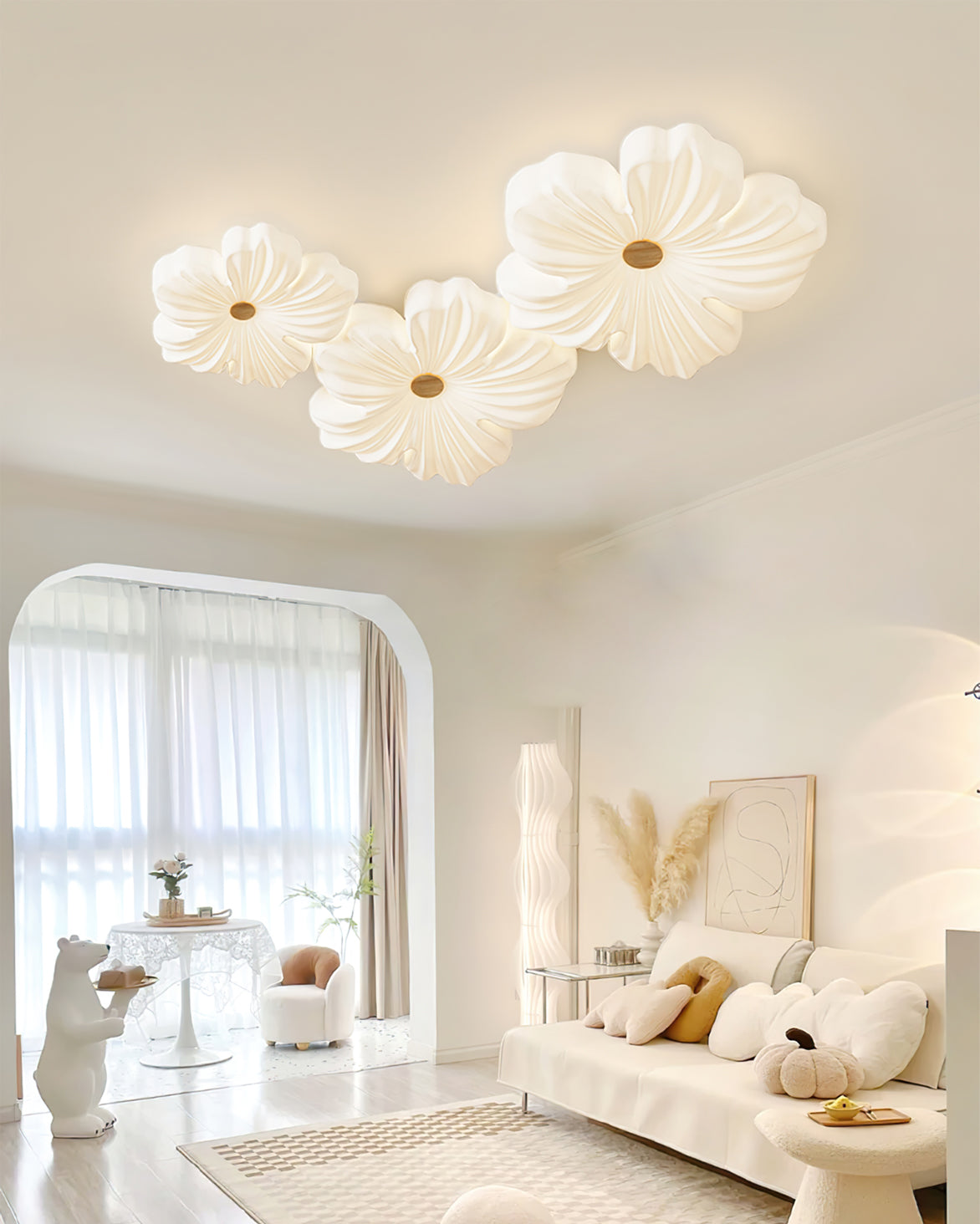 Modern Flower Ceiling Light White Floral LED Pendant - Product detail 7