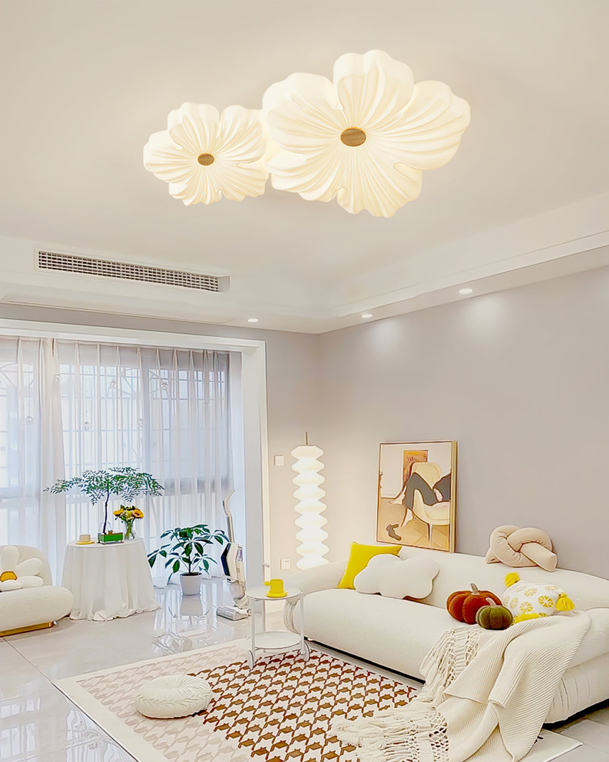 Modern Flower Ceiling Light White Floral LED Pendant - Product detail 4