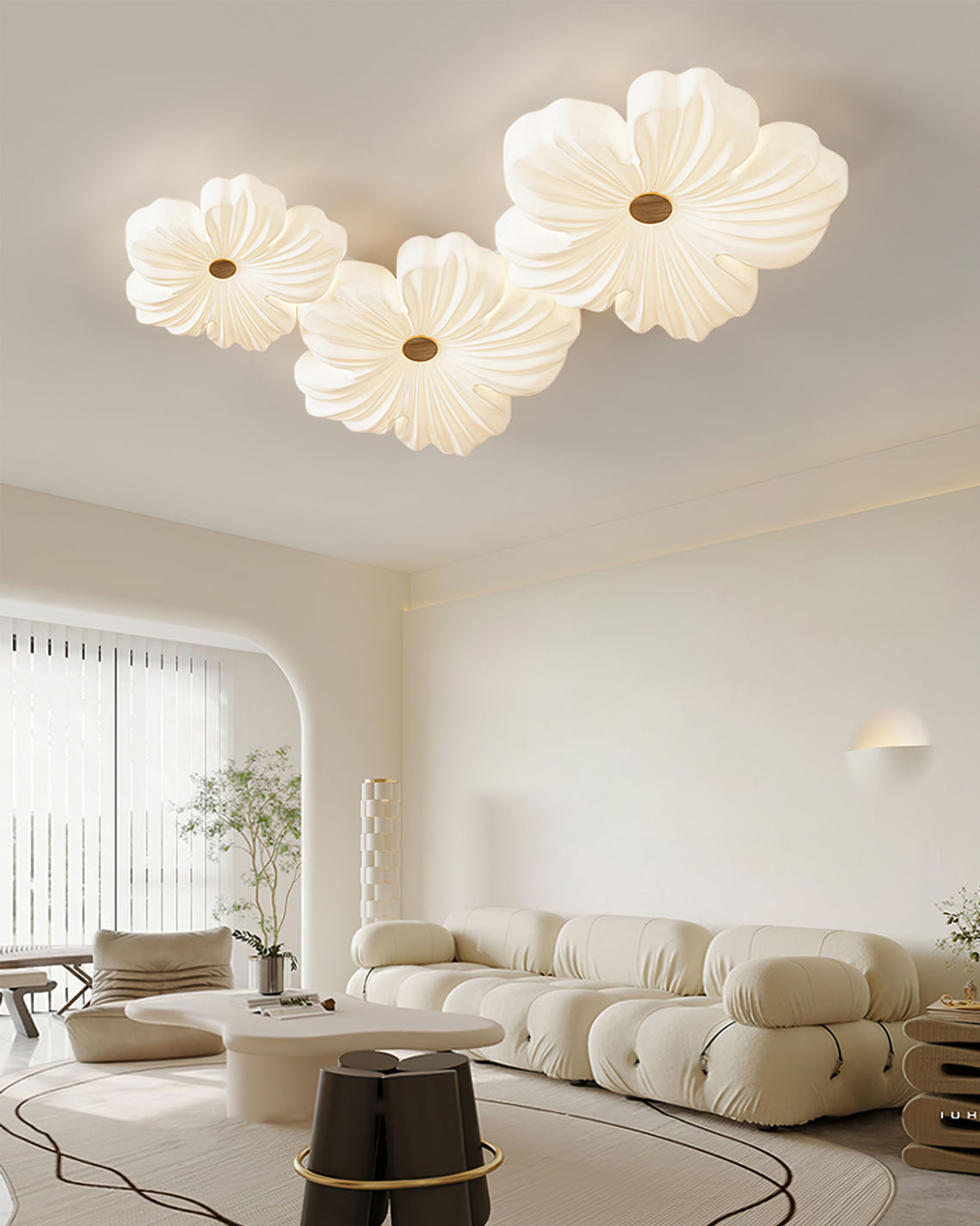 Modern Flower Ceiling Light White Floral LED Pendant - Product detail 9