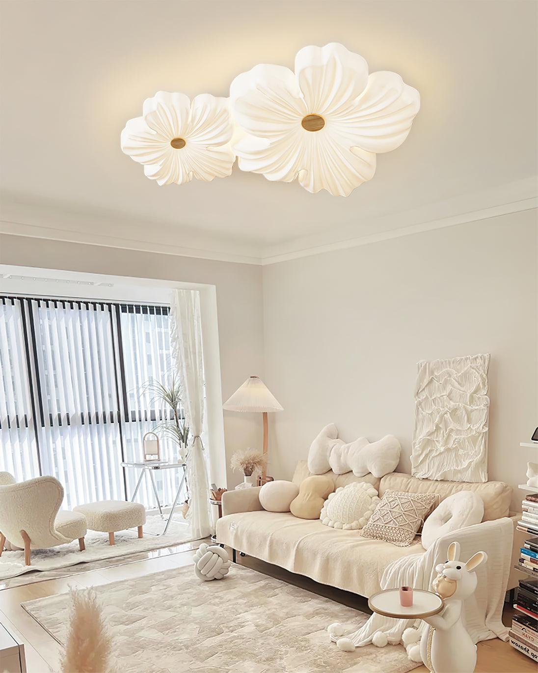 Modern Flower Ceiling Light White Floral LED Pendant - Product detail 6