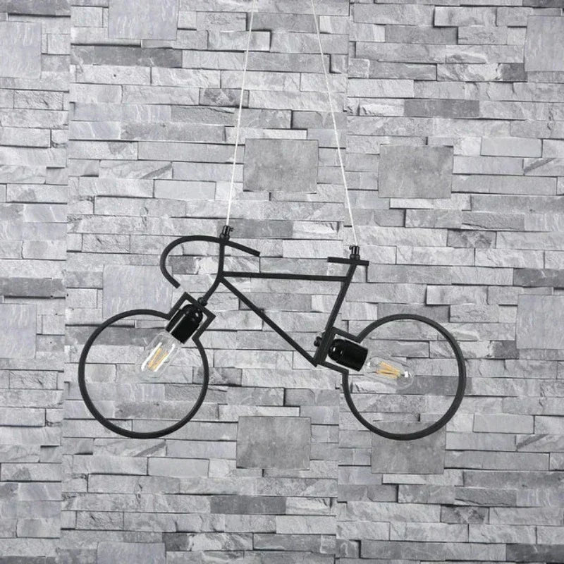 Modern Bicycle Pendant Light White Metal LED Design - Product detail 4