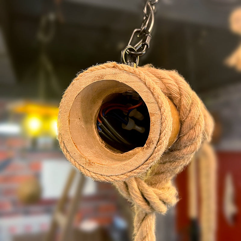 Rustic Rope Ceiling Light Industrial Cage Pendant Design - Product detail 6