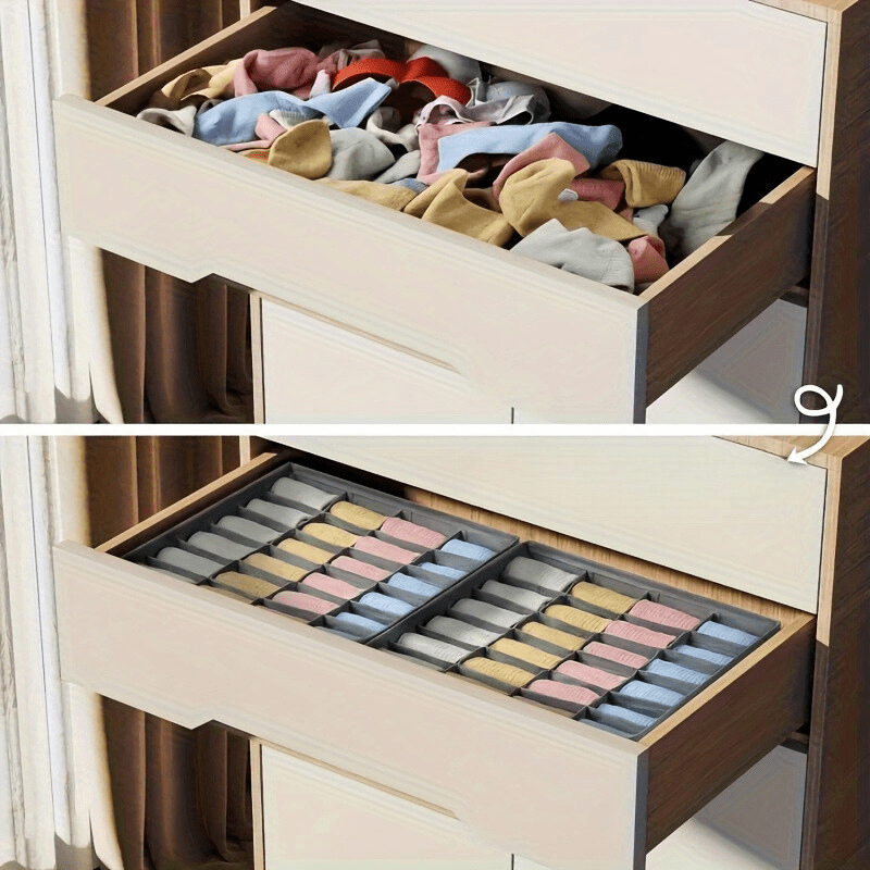 Drawer Organizer Set  24-Compartment Collapsible Storage Bins - Detailed view