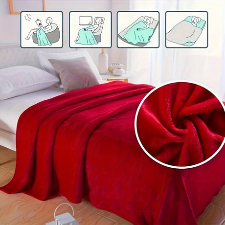 Plush Fleece Throw  Soft Red Winter Blanket - Product detail 6