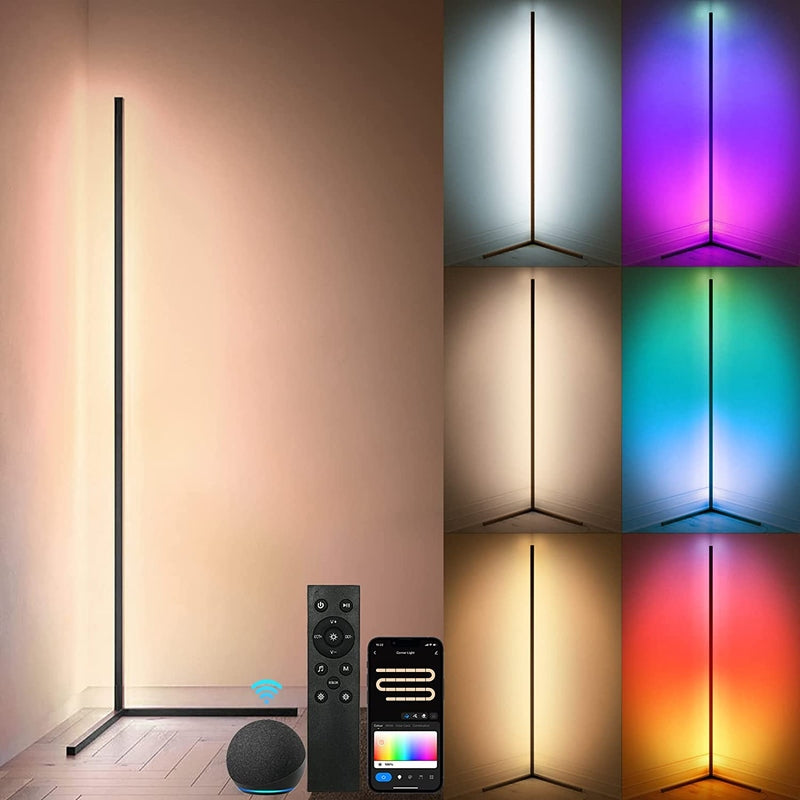 Smart LED Floor Lamp  Minimalist Aluminum Design - Detailed view