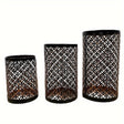 Geometric Metal Candle Holders  Moroccan Lattice Pattern Set of 3 - Product detail 9