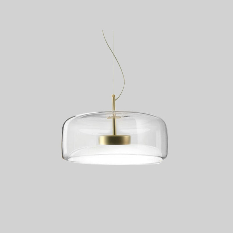 Modern Glass Pendant Light Gold Metal and Clear Dome Design - Product detail 10