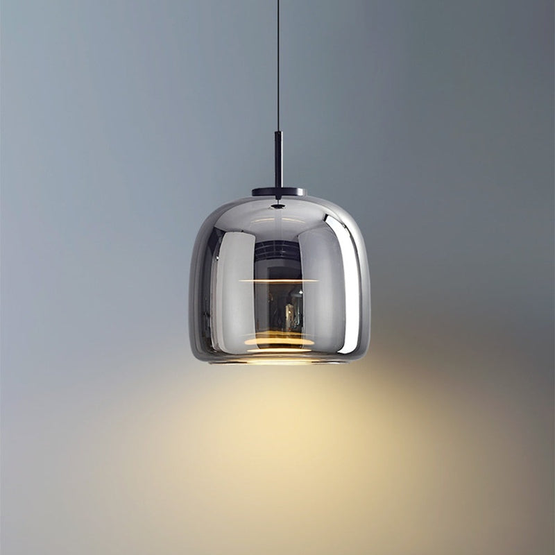 Modern Glass Pendant Light Gold Metal and Clear Dome Design - Product detail 9