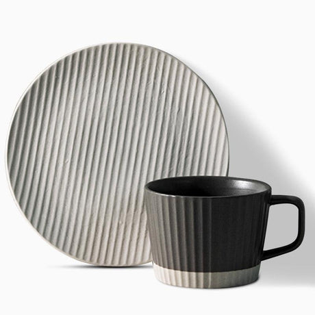Modern Stoneware Coffee Set  Textured Relief Pattern - Product detail 4
