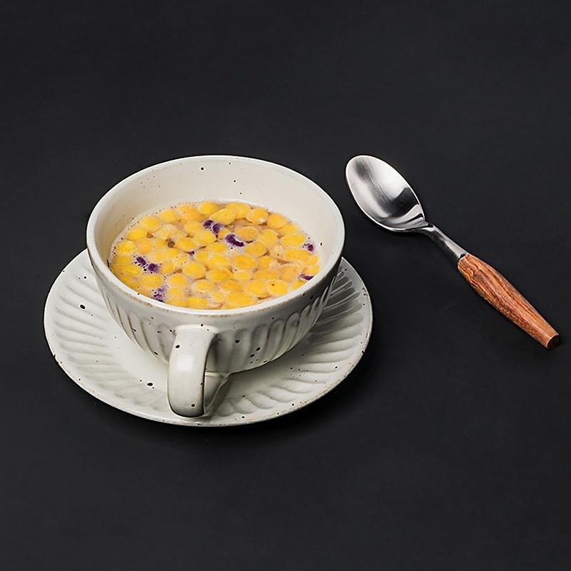 Artisan Stoneware Tea Set  Ribbed Pattern With Speckled Glaze - Product detail 4