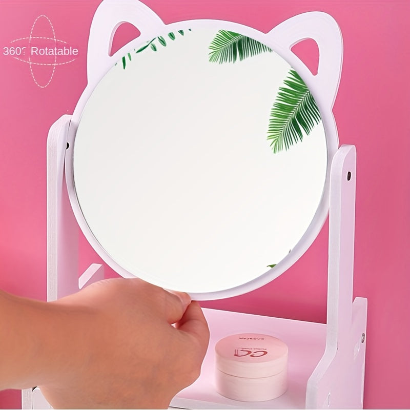 Cat Ear Vanity Mirror  360 Rotating Storage Organizer - Product detail 5
