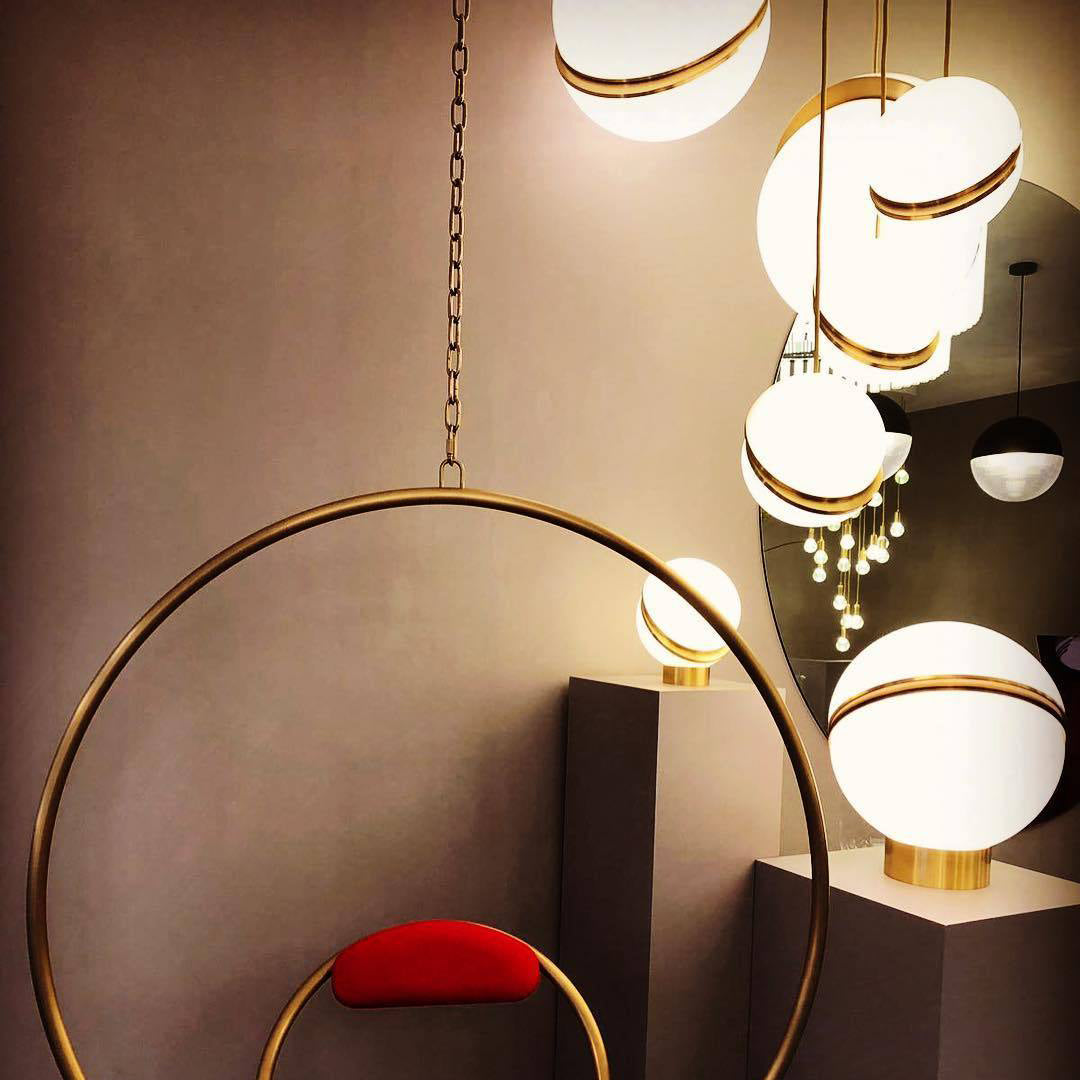 Modern Globe Table Lamp Brass Crescent Design - Product detail 12