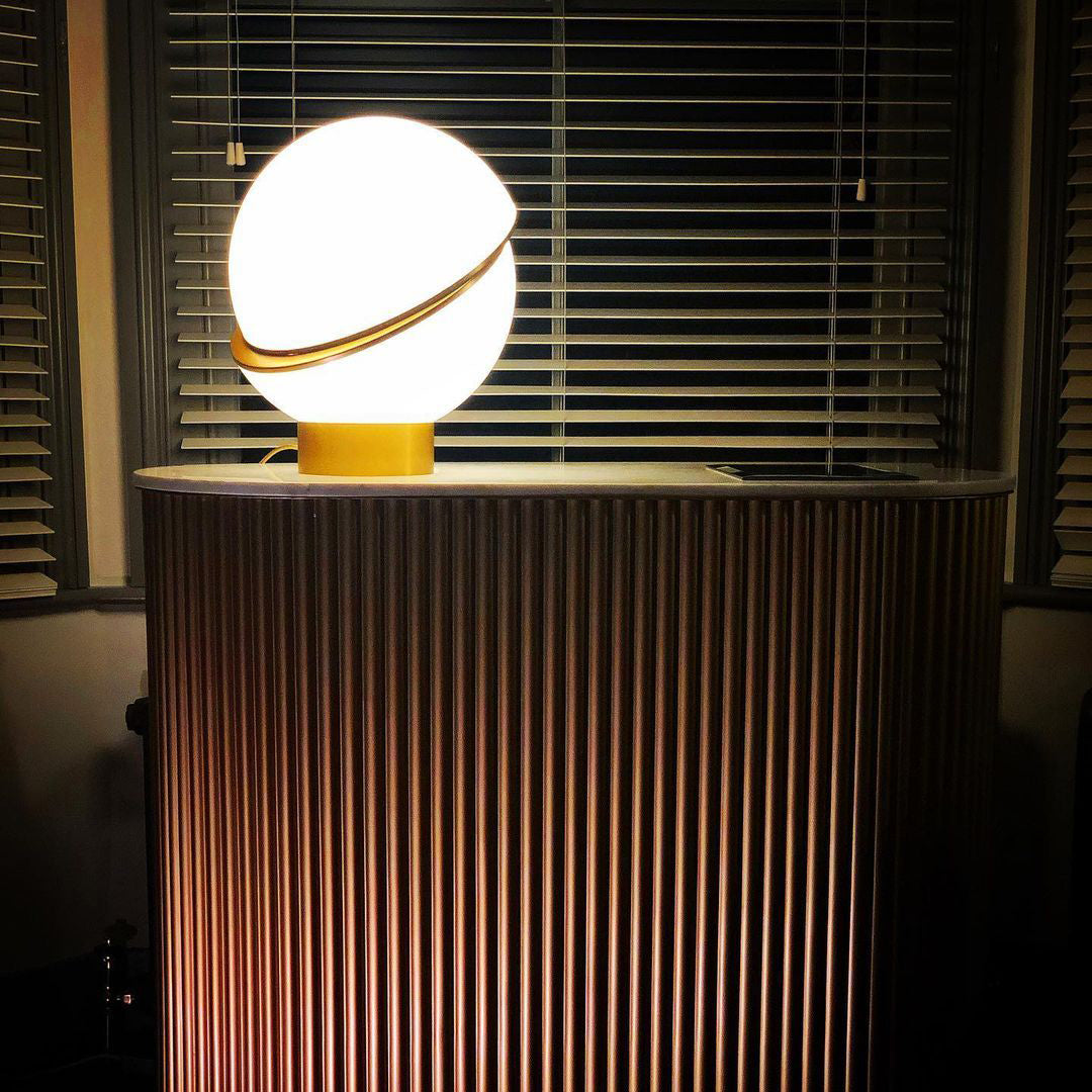 Modern Globe Table Lamp Brass Crescent Design - Product example