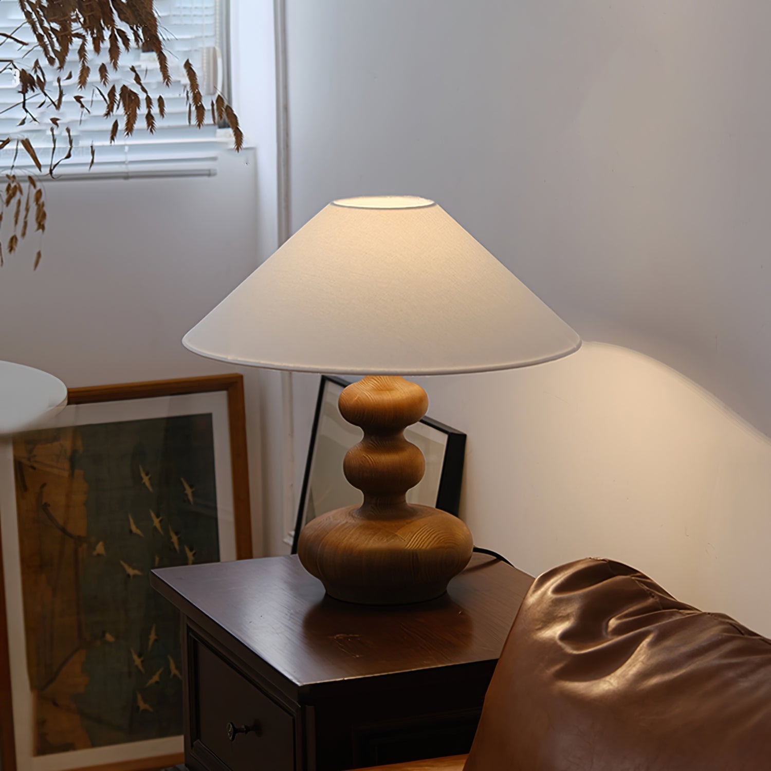 Modern Table Lamp  Black Base White Shade Design - Product detail 5