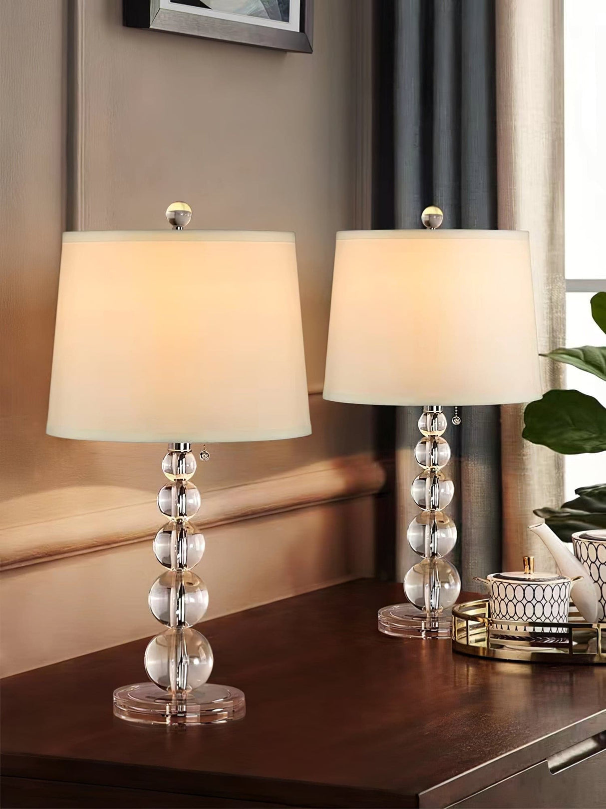 Crystal Table Lamp Stacked Globe Base Design - Product example