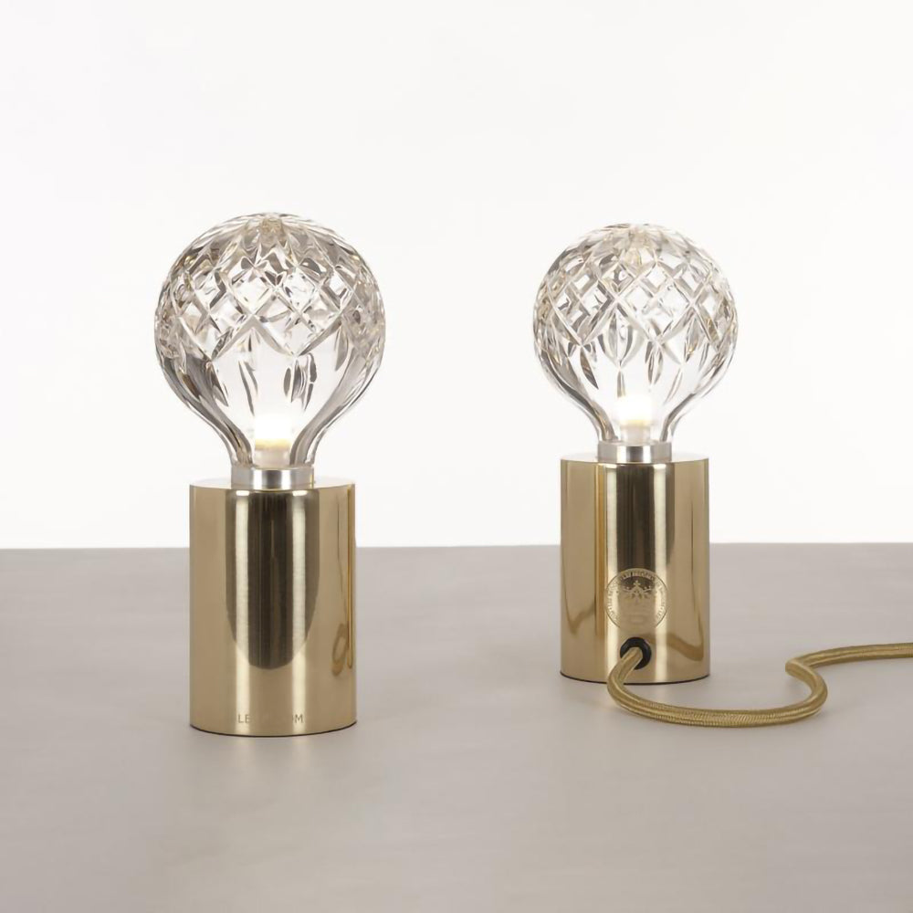 Crystal Table Lamp Brass Base with Cut Glass Shade - Product detail 6