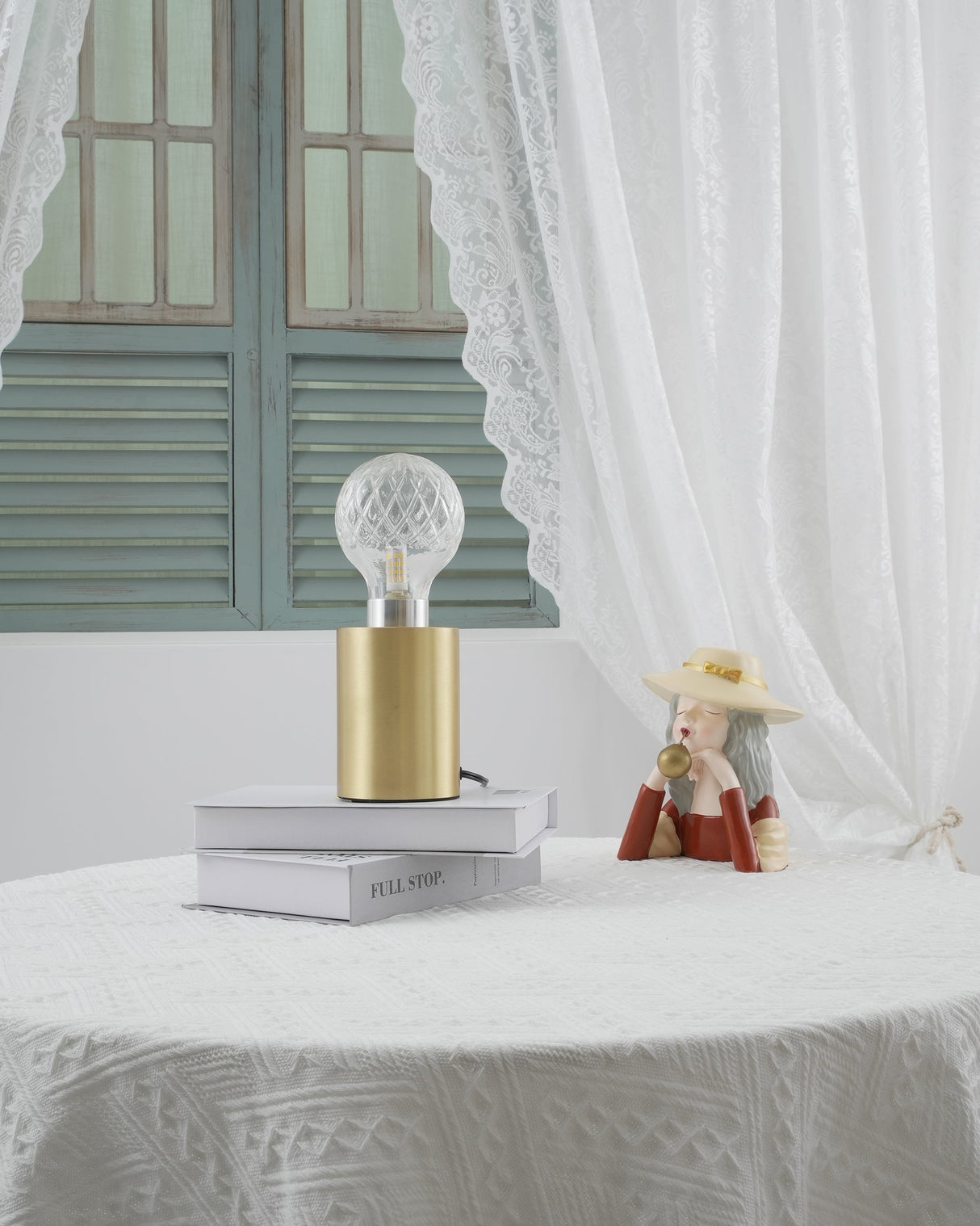 Crystal Table Lamp Brass Base with Cut Glass Shade - Product detail 7