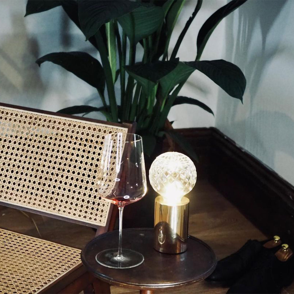 Crystal Table Lamp Brass Base with Cut Glass Shade - Product detail 8