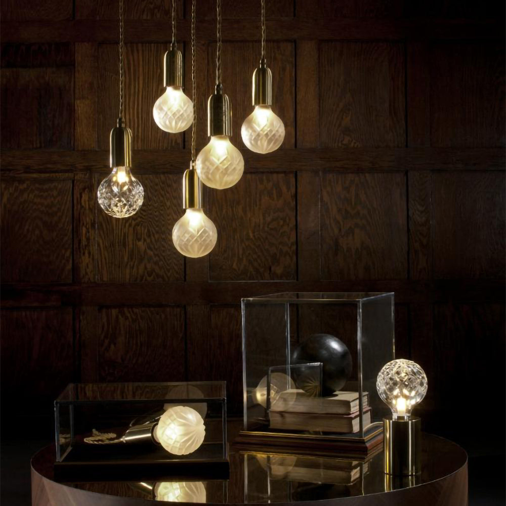 Crystal Table Lamp Brass Base with Cut Glass Shade - Product detail 10