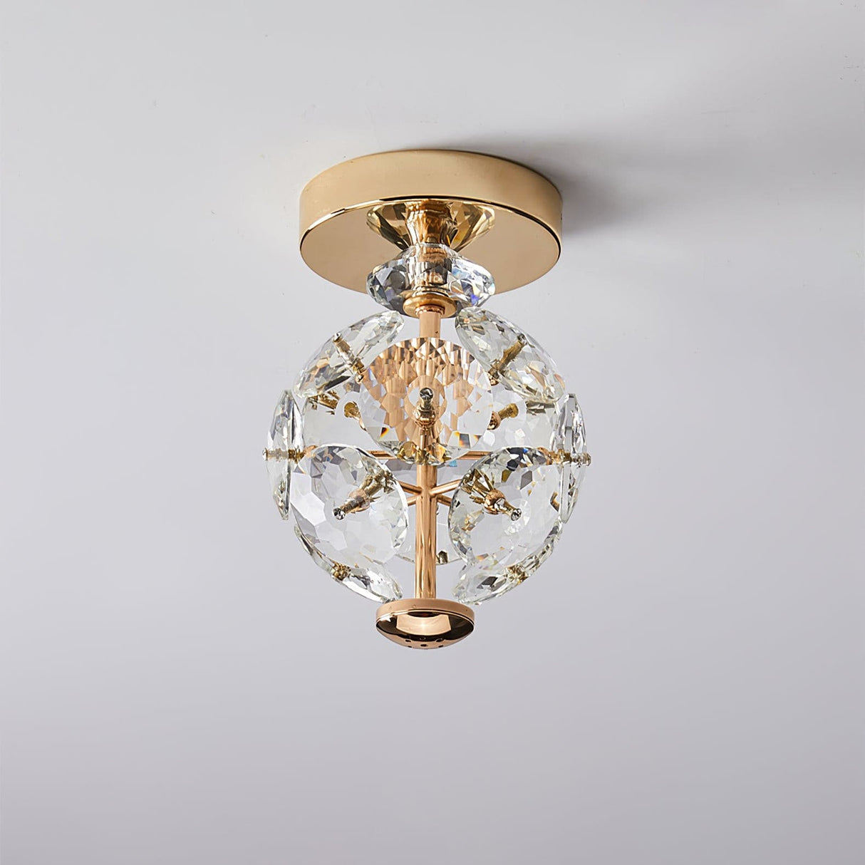 Crystal Sphere Ceiling Light Gold Frame Glass Globe Design - Product detail 6