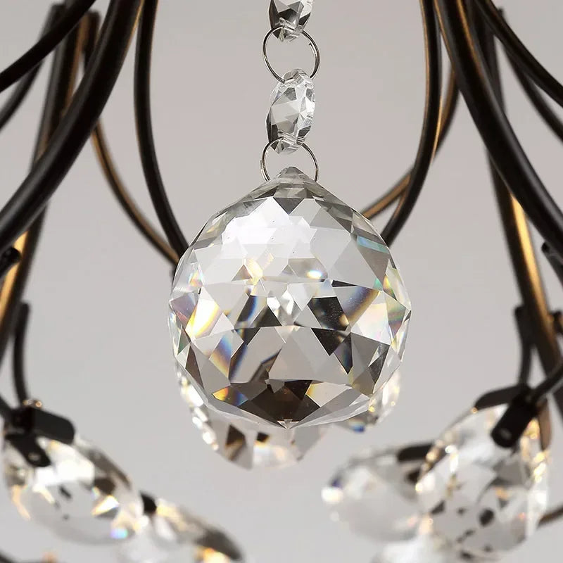Crystal Floral Ceiling Light Branching Design With Glass Petals - Product detail 6