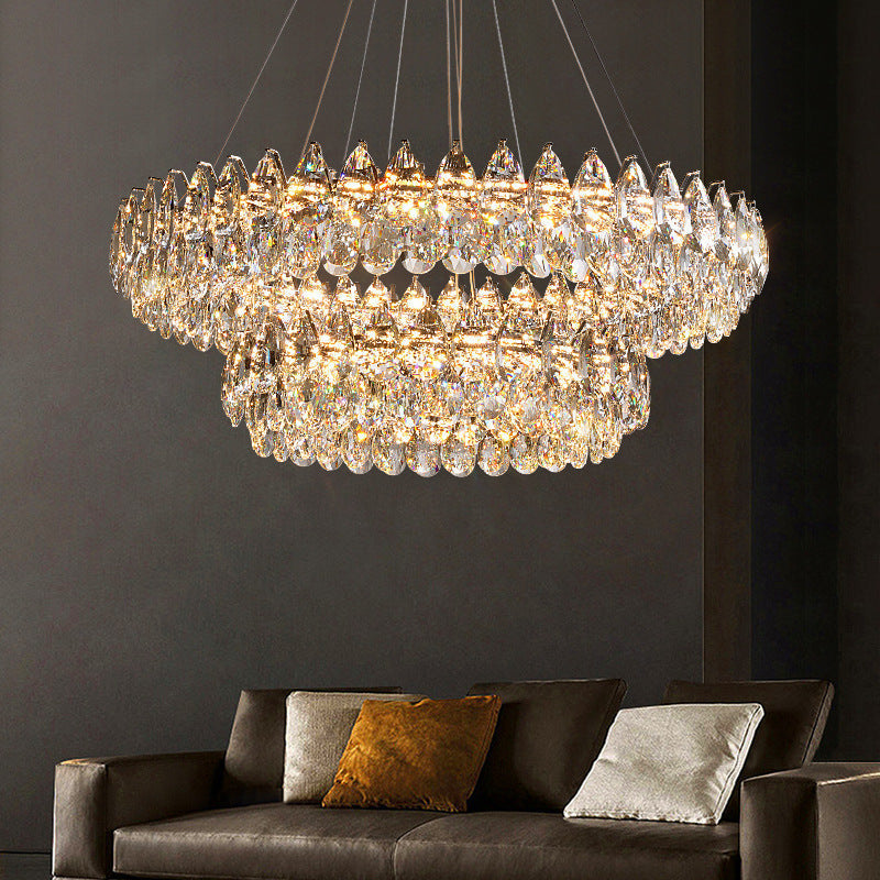 Crystal Ring Chandelier Luxury Glass Pendant Light - Detailed view