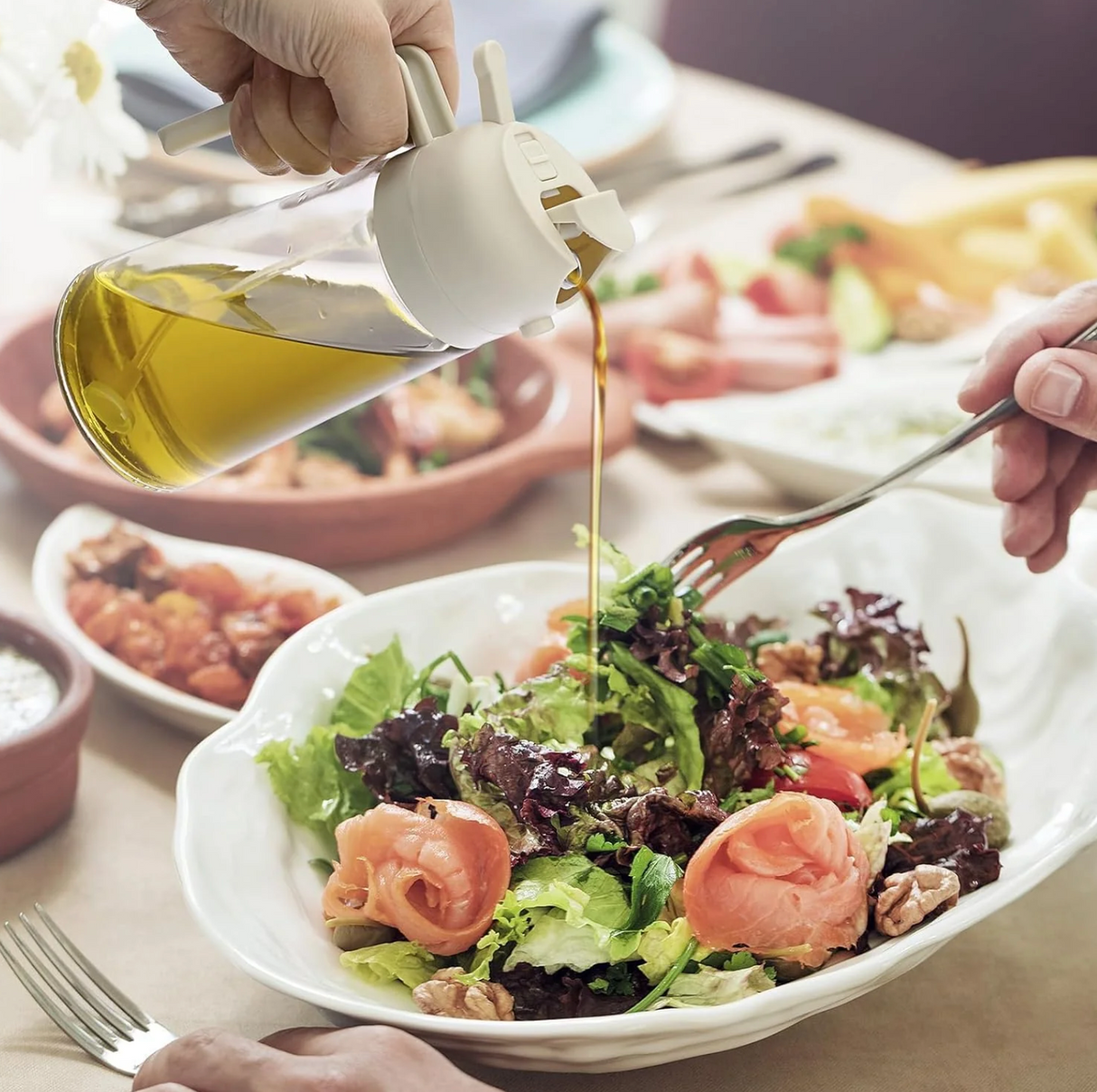 Oil Spray Bottle 2-in-1 Glass Kitchen Dispenser - Product detail 5