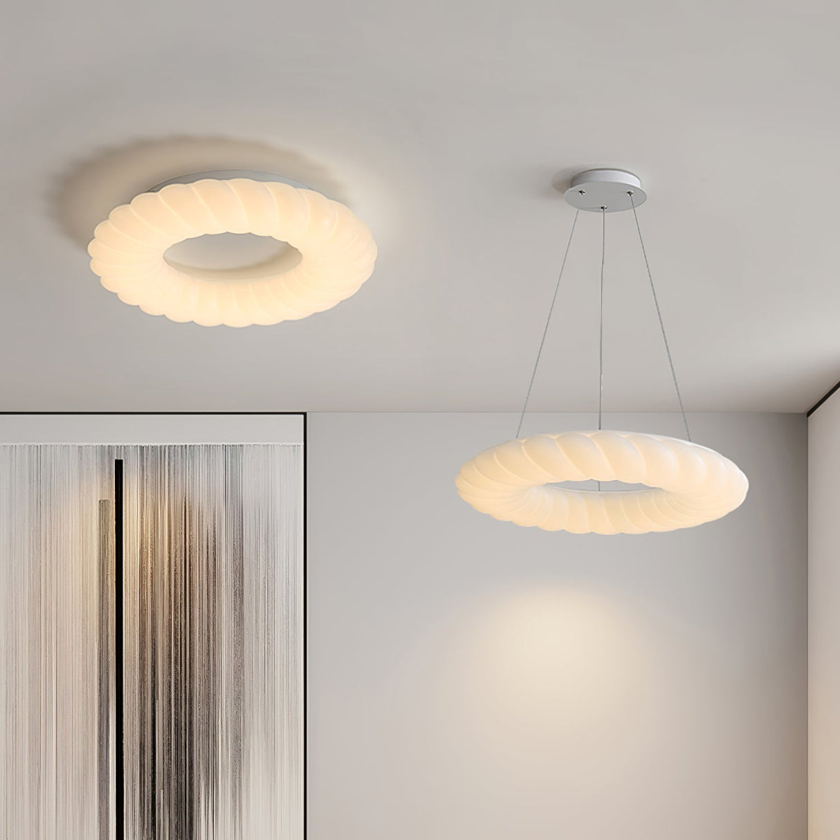 Modern Ceiling Light White Sculptural Donut Design - Product detail 10
