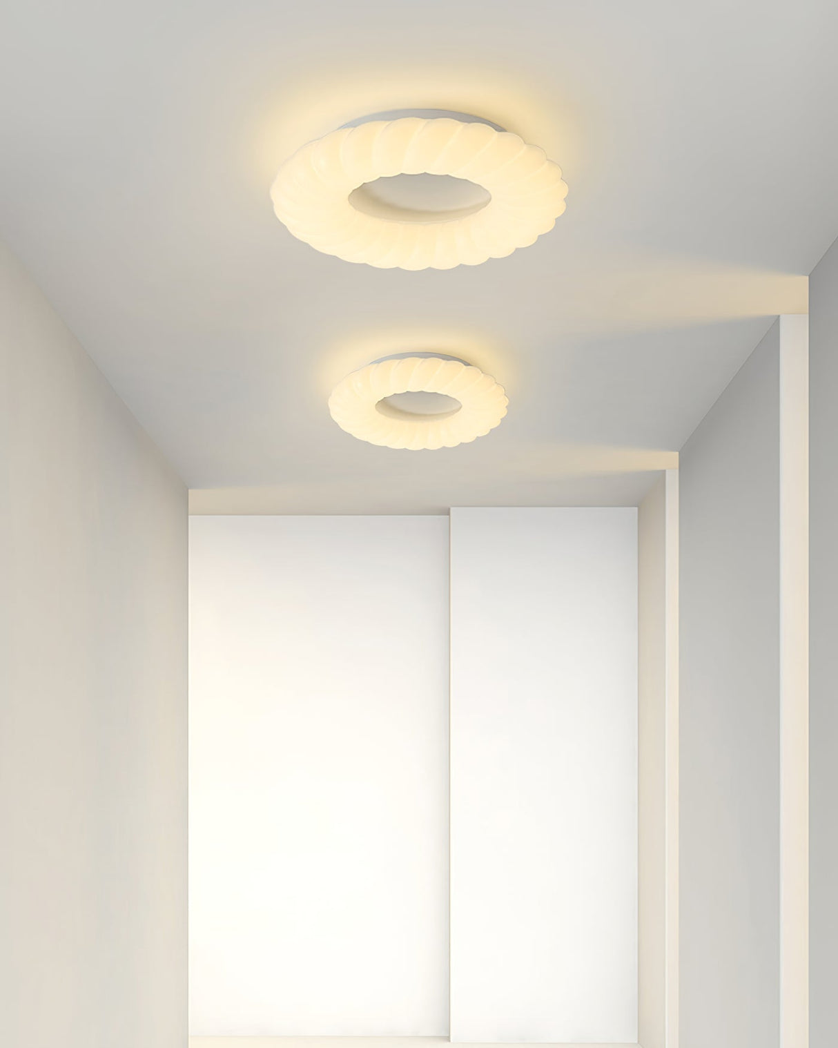 Modern Ceiling Light White Sculptural Donut Design - Product example