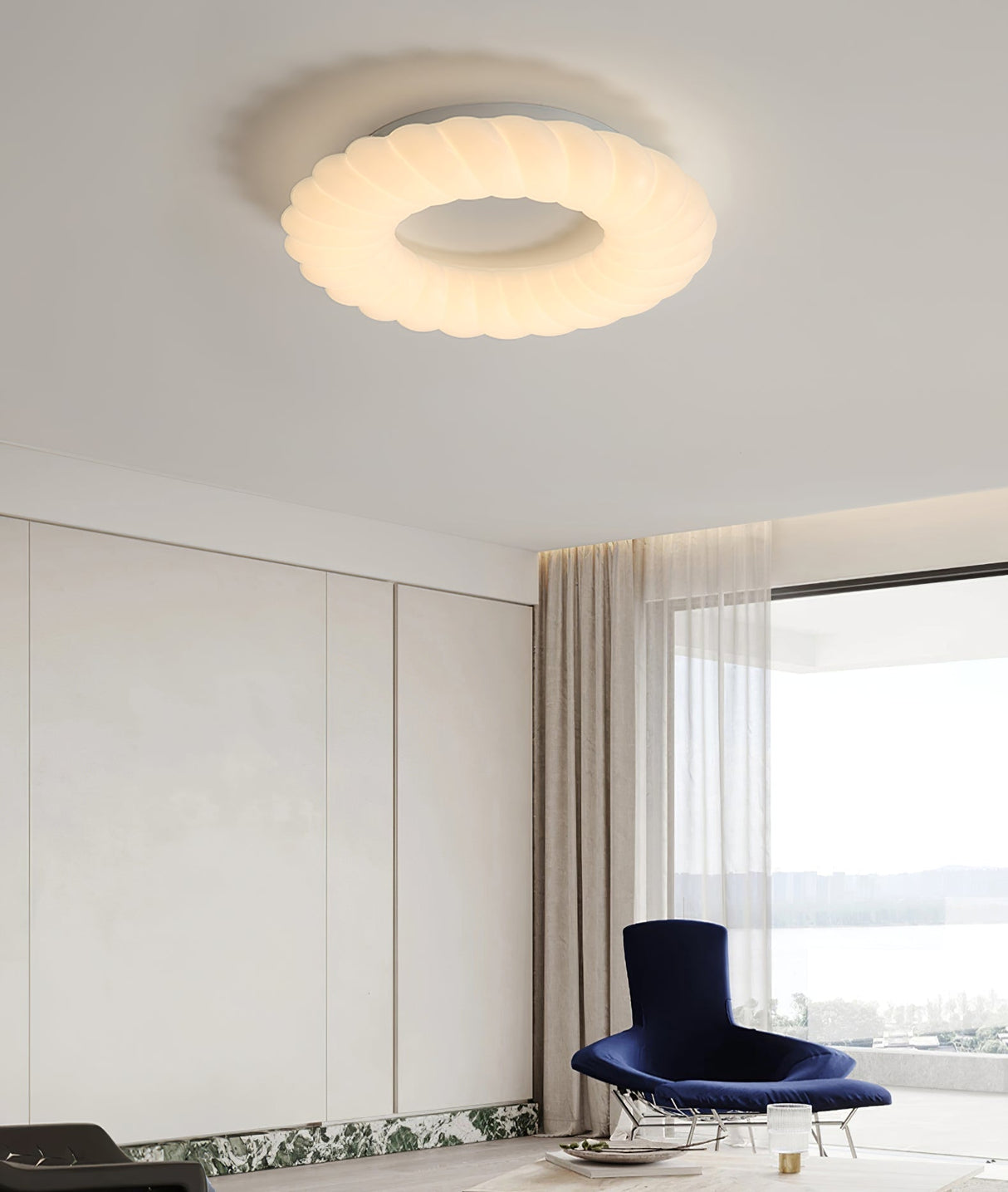 Modern Ceiling Light White Sculptural Donut Design - Product detail 20