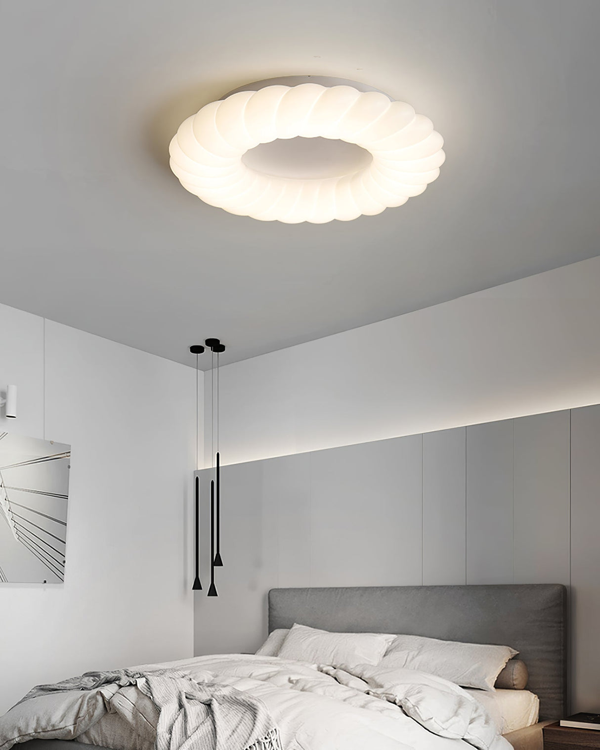 Modern Ceiling Light White Sculptural Donut Design - Product detail 5