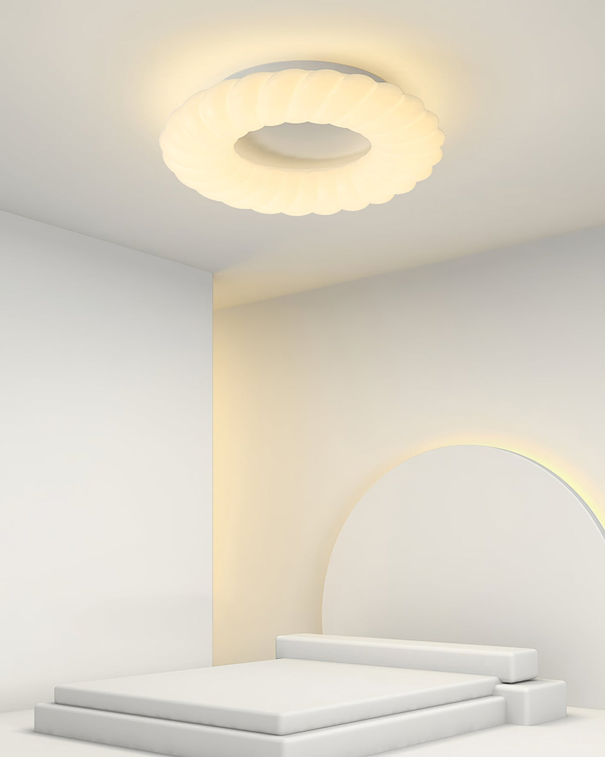 Modern Ceiling Light White Sculptural Donut Design - Product detail 6