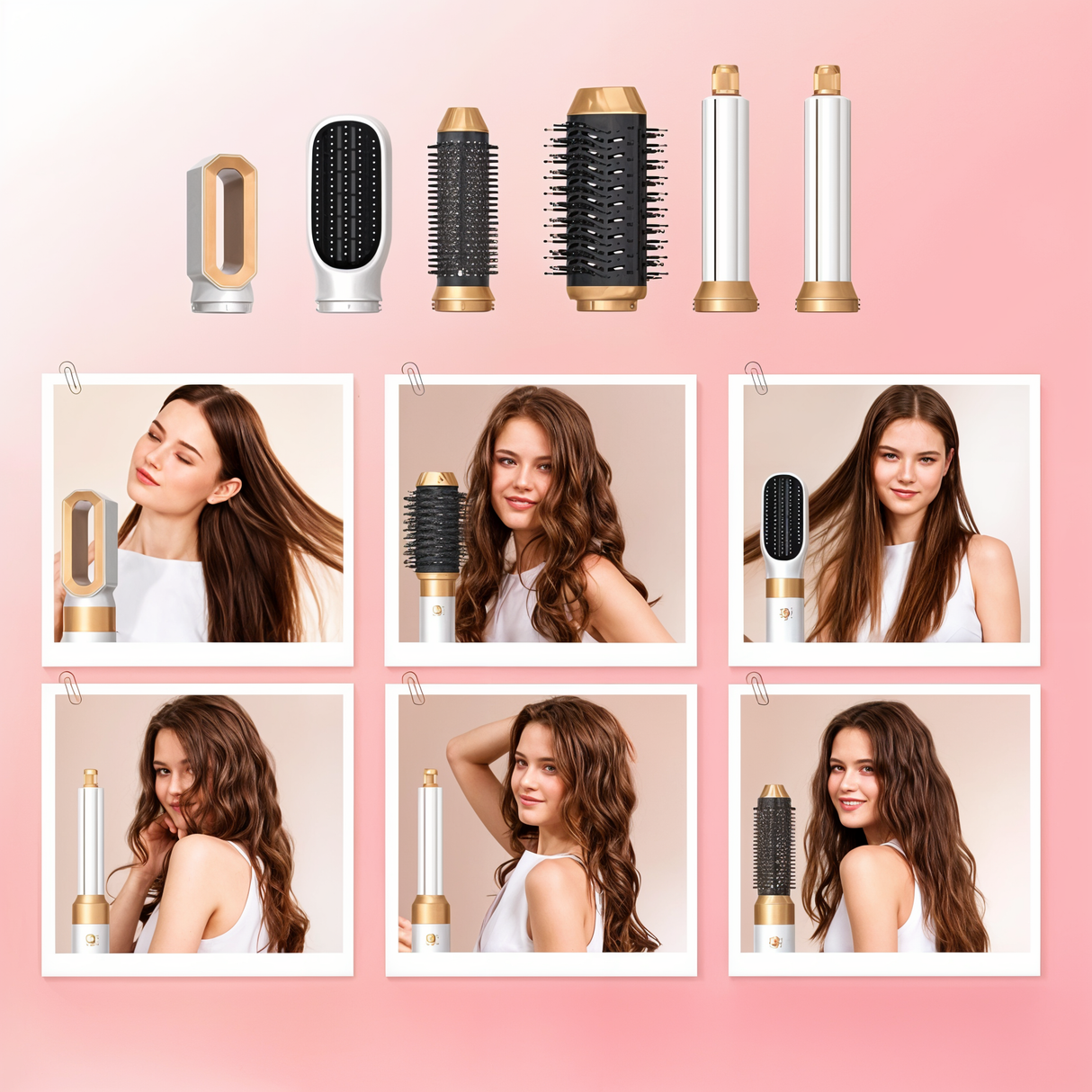 5-in-1 Hair Dryer Styler Ionic Technology with Multiple Attachments - Product example