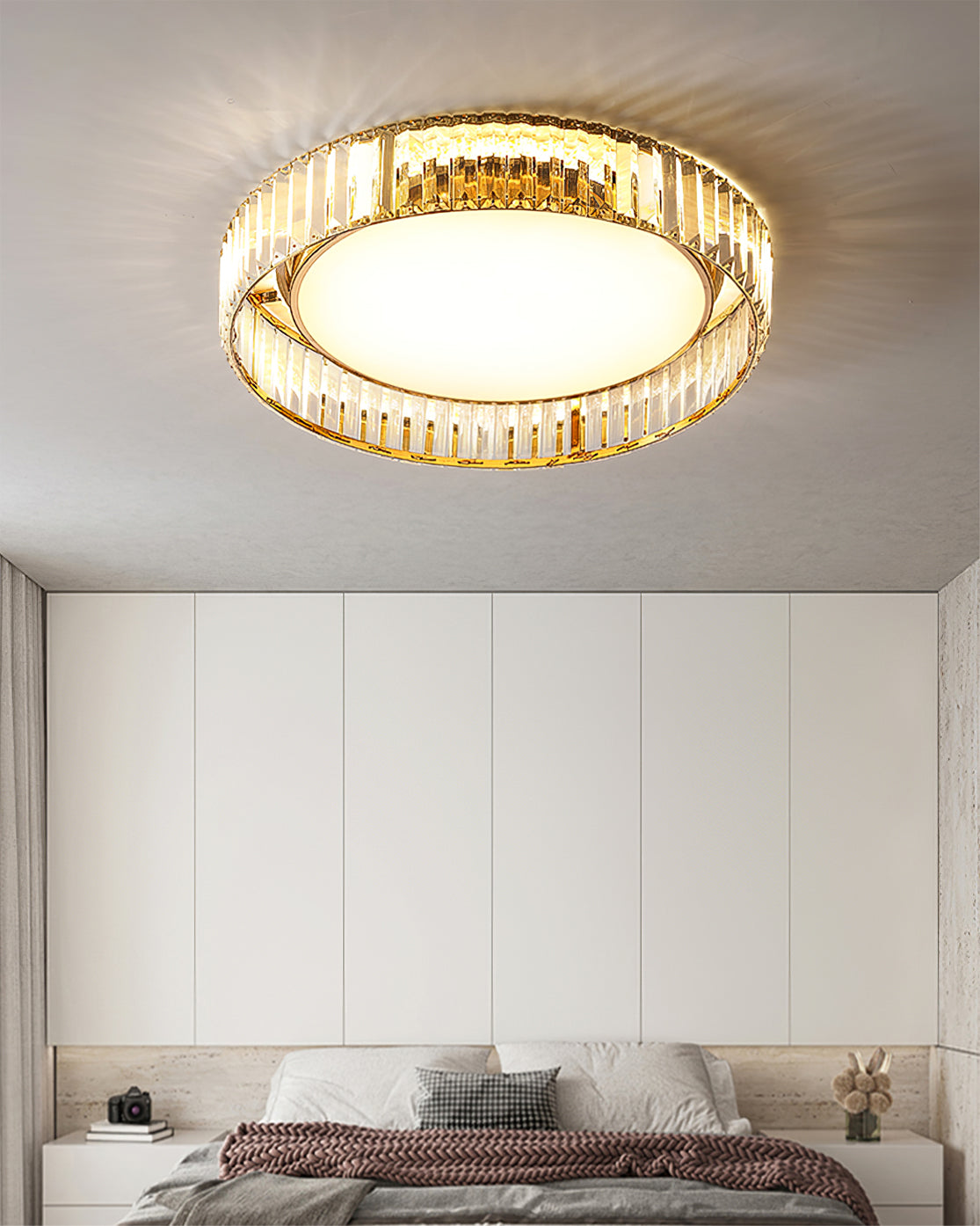 Modern Crystal Ceiling Light Circular Glass Frame Design - Product detail 11