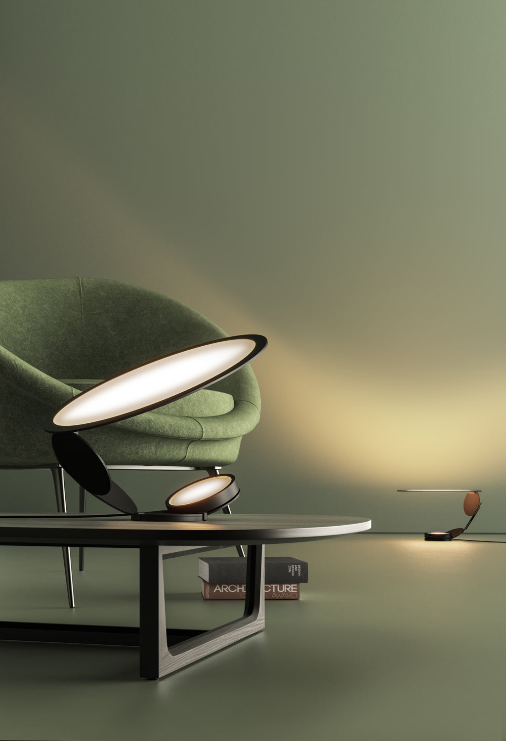 Modern Table Lamp Curved Metal Design With Dual Light Rings - Product detail 15