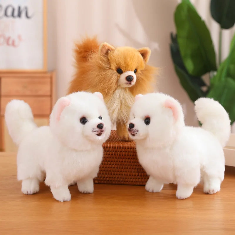 Plush Pomeranian Dog Toy  Realistic 12-Inch Stuffed Animal - Product example