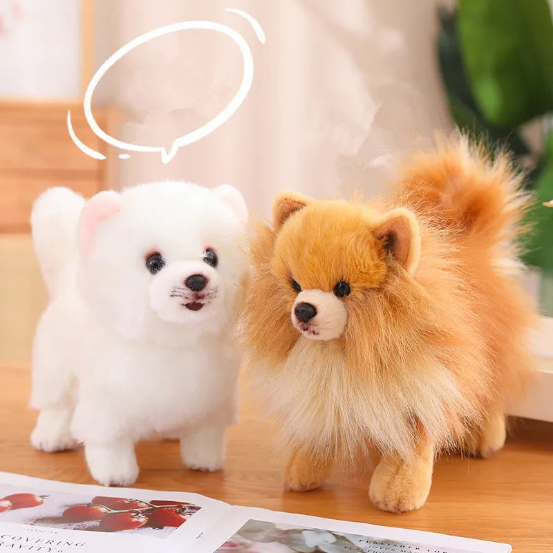 Plush Pomeranian Dog Toy  Realistic 12-Inch Stuffed Animal - Product detail 4