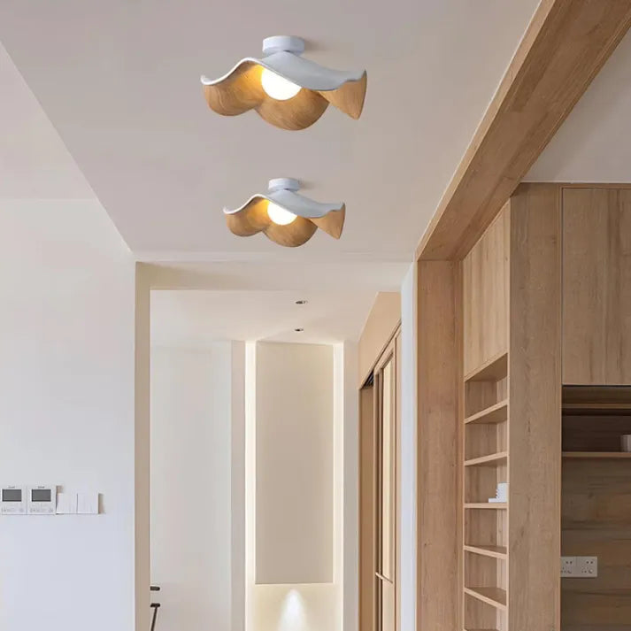 Modern Lotus Ceiling Light Wooden Wave Design - Product detail 5