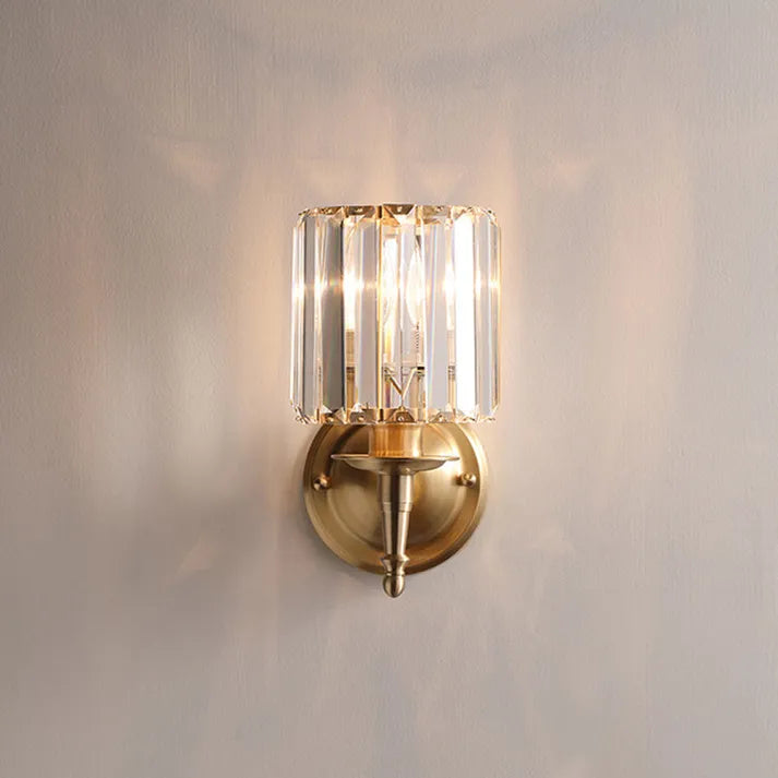 Crystal Wall Sconce Brass Frame With Prismatic Glass - Product detail 6