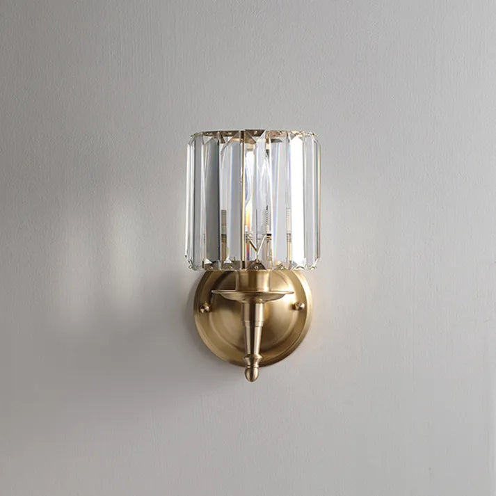 Crystal Wall Sconce Brass Frame With Prismatic Glass - Product detail 8