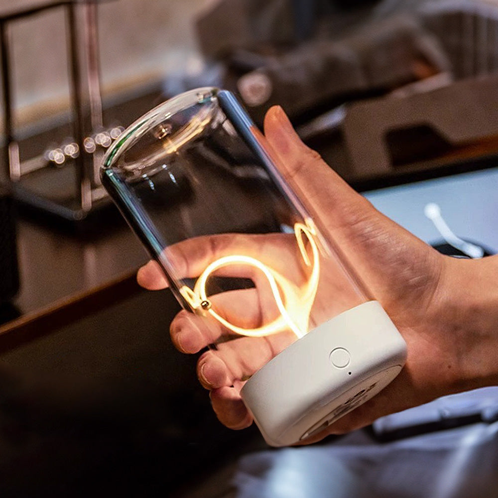 Modern LED Table Lamp Glass Cylinder Light Display - Product detail 4