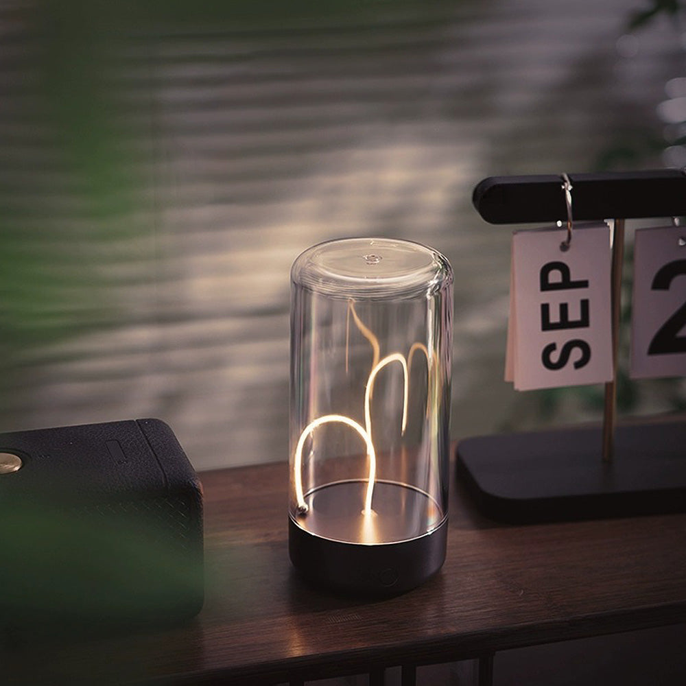 Modern LED Table Lamp Glass Cylinder Light Display - Detailed view